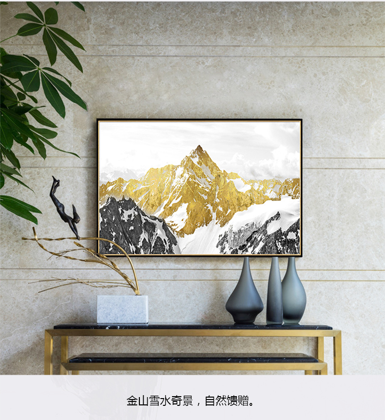 現(xiàn)代油畫 客廳別墅沙發(fā)背景墻掛畫 靠山招財(cái)畫 純手繪油畫 雪山圣景（單）