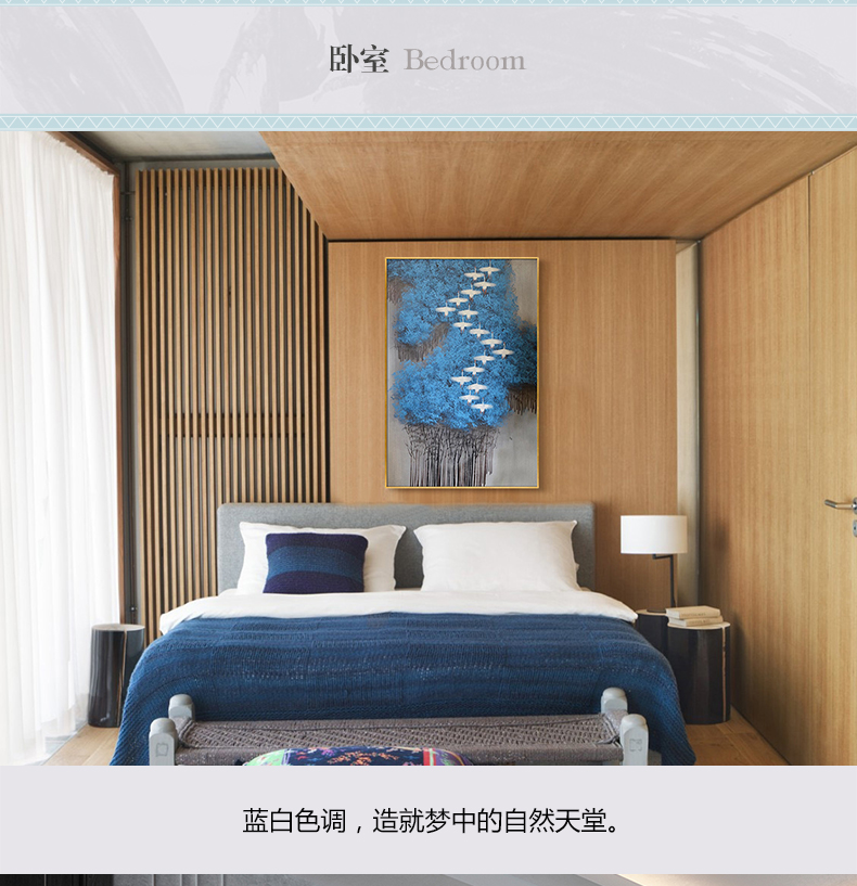 現(xiàn)代簡(jiǎn)約抽象畫 客廳掛畫臥室藝術(shù)裝飾畫 手繪油畫  白雁過(guò)林